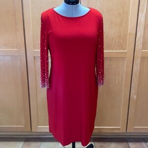 Dressy red party or cocktail dress